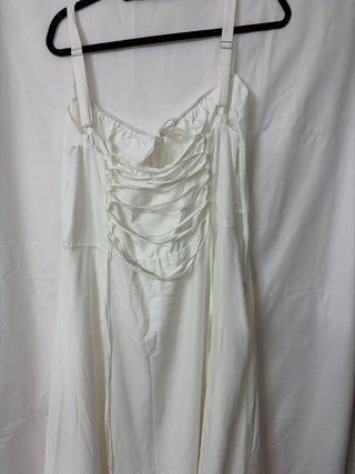 Vestido blanco bustier con cordones