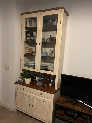 Vitrina Rústica Madera y Cristal