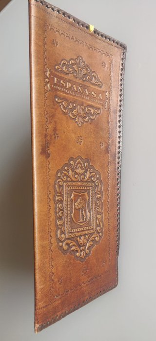 Carpeta cuero repujado España SA. vintage