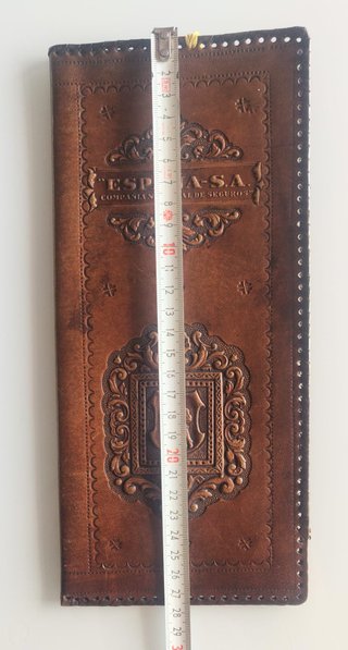 Carpeta cuero repujado España SA. vintage