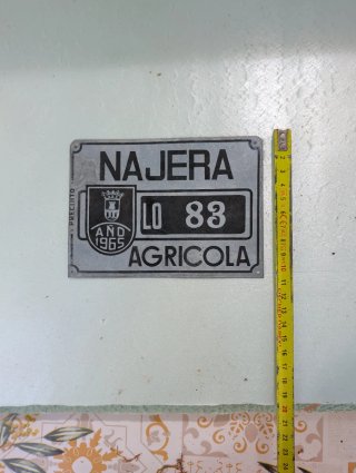 Placa Matrícula Agrícola NAJERA LO 83