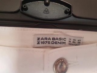 Pantalón pitillo blanco Zara Talla S