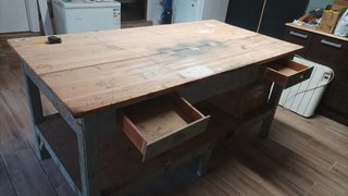 Mesa de trabajo/isla cocina vintage madera
