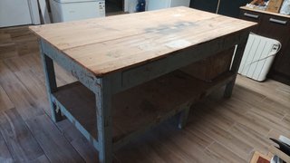 Mesa de trabajo/isla cocina vintage madera