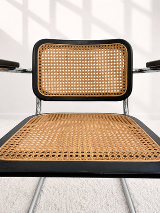 SILLA CANTILEVER ESTILO CESCA B64. 70s. NEGRA