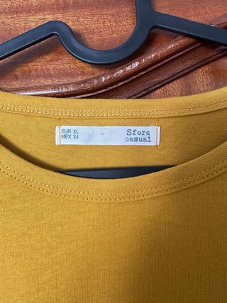 Blusa Sfera Algodón Mostaza Mangas Volante XL