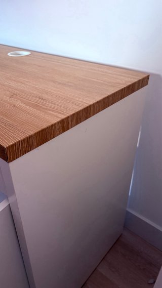 Escritorio IKEA Madera y Metal Blanco