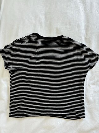 Camiseta Crop Top Rayas Manga Corta