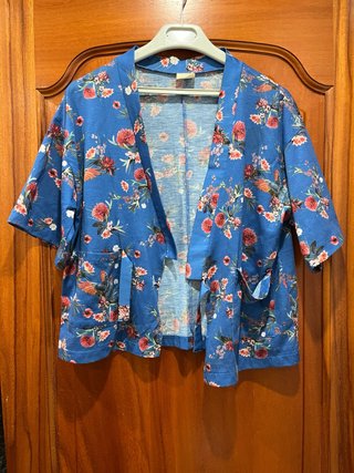Kimono floral azul Zara Talla única