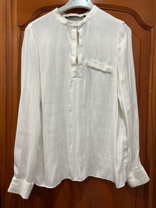 Camisa Zara Blanca Rota