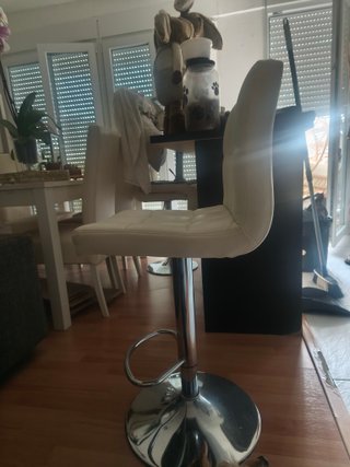 4 Taburetes Polipiel Blanco