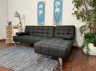 LIQUIDACION!! Nuevo sofa cama negro poilipiel!!