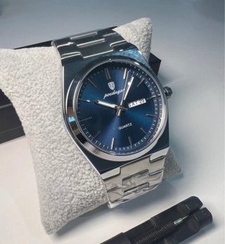 Reloj Poedagar Hombre Azul y Plateado