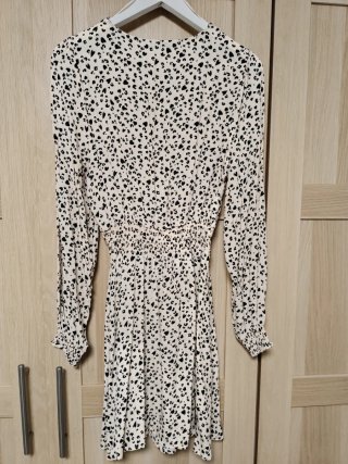 Vestido estampado beige y negro
