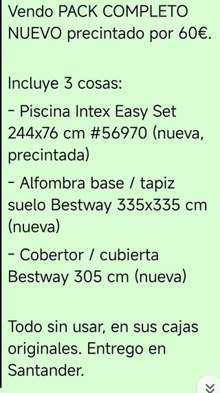Piscina Hinchable Intex Easy Set 244x76cm