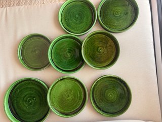 6 platos grandes de cerámica artesanal