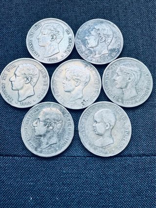 " spot " Lote 7 duros de plata