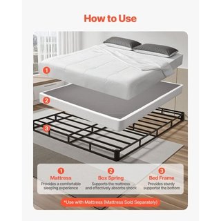 Box Spring, Estructura de Cama Queen Size con Tela