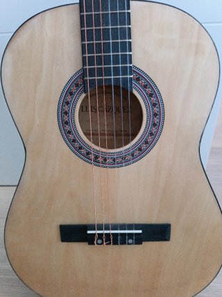 Funda azul para guitarra infantil