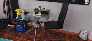 Mesa redonda cristal 120cm SOLO MESA