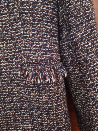Chaqueta Tweed Massimo Dutti Azul Multicolor
