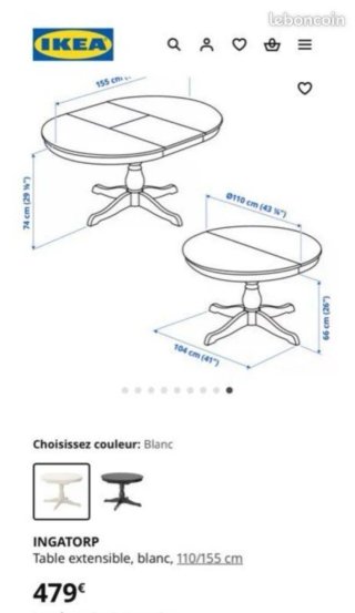 Mesa redonda Ikea INGATORP ROSENTORP