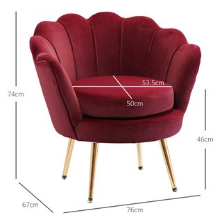 Sillón vintage Efecto Terciopelo con Brazos y Resp