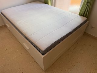 Cama Ikea Brimnes Blanca con Cajones y colchón