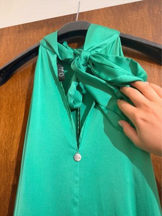 Abito lungo elegante donna verde