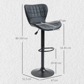 Juego de 2 taburetes de bar diseño retro x x 89- N