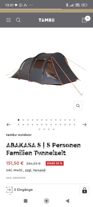 Tienda de campaña túnel 5 personas