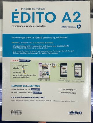 Libro de Francés A2. Édito A2.