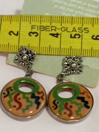 Pendientes vintage Aro geométrico Inca. Plata Perú