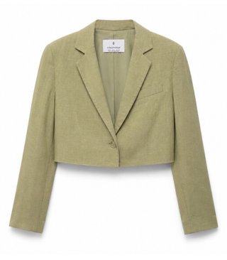 Chaqueta cropped verde S Stradivarius