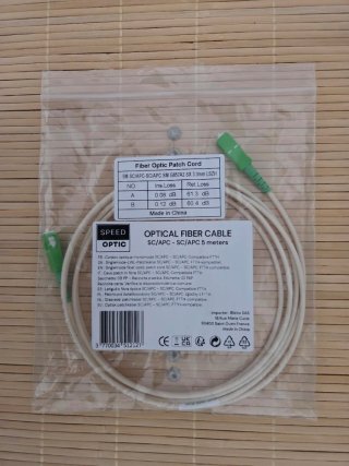 Cable Fibra Óptica 5m SC/APC-SC/APC