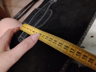 Borsa nera in camoscio e pelle