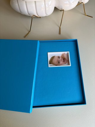Álbum de fotos azul para bebé
