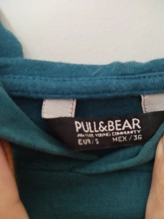 Sudadera Pull&Bear verde azulado con capucha