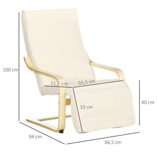 Sillón reclinable con cojín, reposapiés de 5 posic