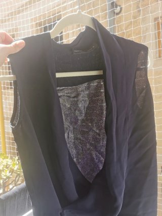 Blusa cruzada Purificación García Azul Oscuro T 36