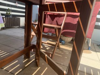 Mesa y 4 sillas de jardín madera