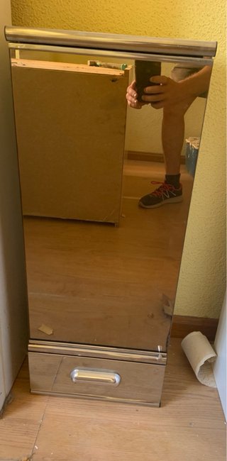 Armario baño metálico y madera