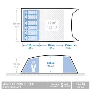 Tienda Quechua Air Seconds 6.3 XXL