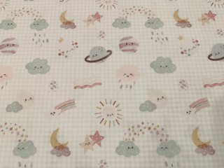 Retal Popelín Estampado Planetas