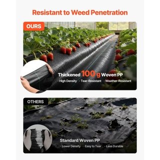 Weed Barrier, 2 x 50m Weed Barrier Fabric, 100g Gr