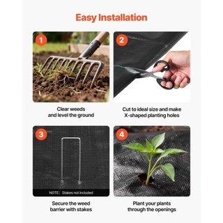 Weed Barrier, 2 x 50m Weed Barrier Fabric, 100g Gr