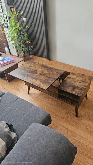 Mesa Centro Elevable Cajón Almacenamiento