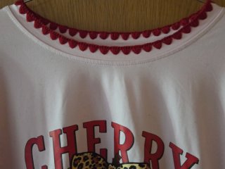Camiseta rosa XXXL con diseño de cerezas