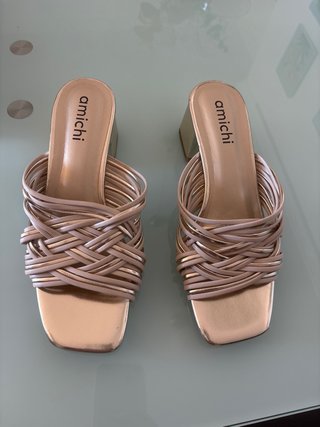 Sandalias Amichi Doradas Talla 38
