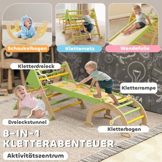 8-in-1 Montessori Klettergerüst Indoor Holz Klette